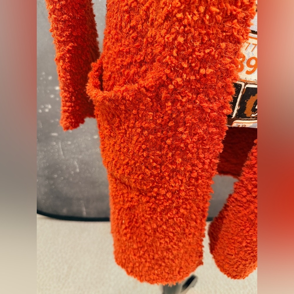 Hippie Rose Vibrant Rust Orange Cozy Cardigan - NWT - Picture 6 of 10